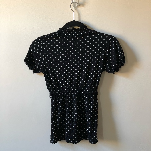 BCBGMaxAzria Black and White Polka Dot Blouse - Picture 2 of 5